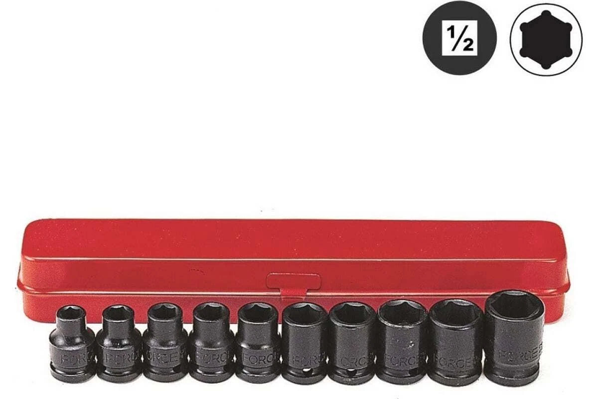 Force 4109 / 4109s 1/2" Dr. 6pt Impact Socket 11-24mm Metric /
