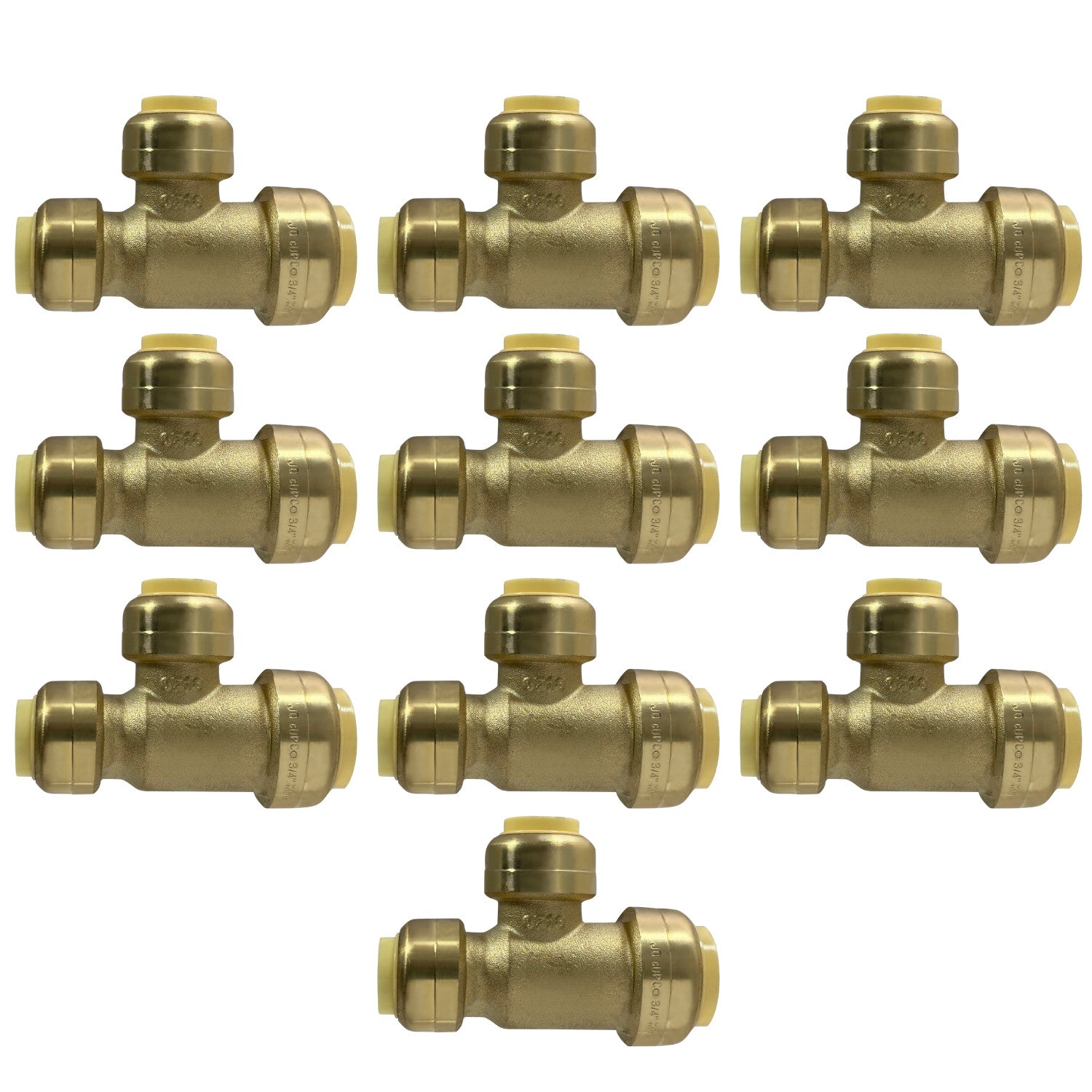 XFITTING 3/4" x 1/2" x 1/2" Push Fit Reducing Tee 10 Pack