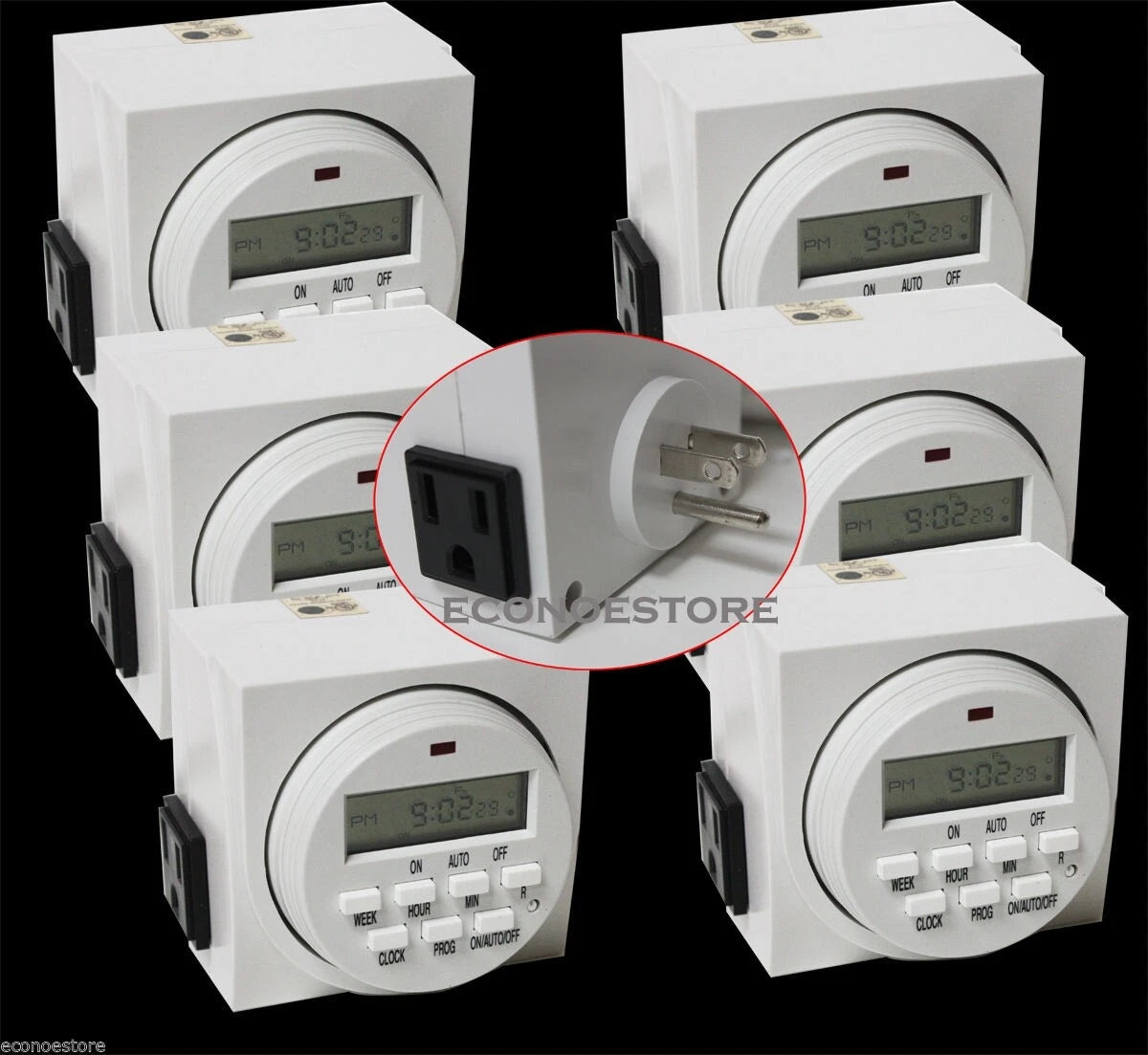 Lot (6)7 Day Dual Outlet Switch Digital Electric Light Timer 15a