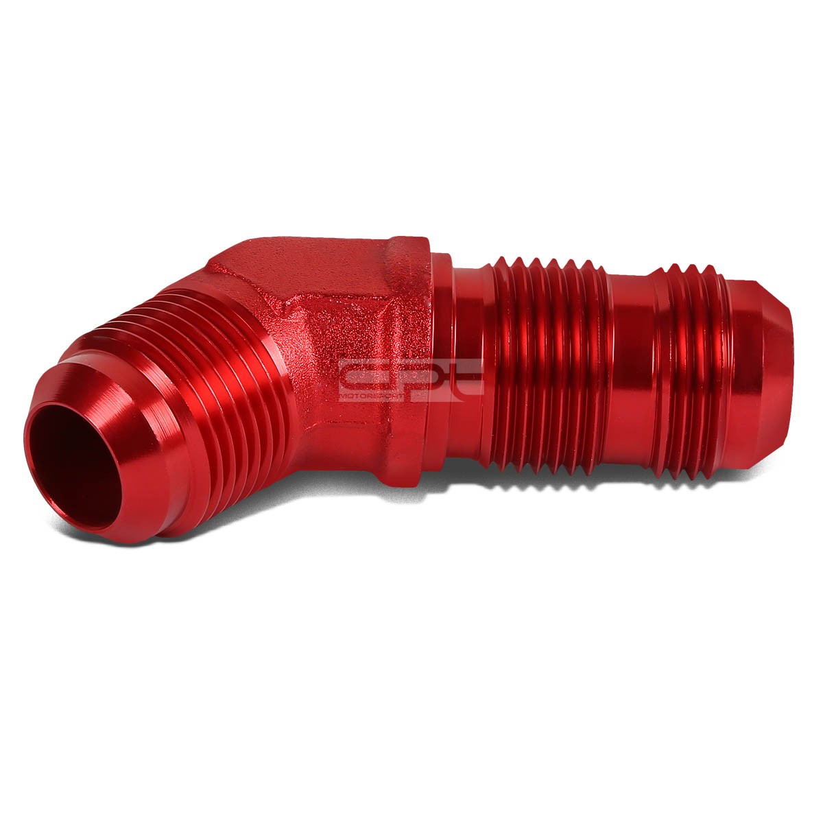 10an An-10 Male Thread 45 Degree Bulkhead Flare Red Aluminum Anodized
