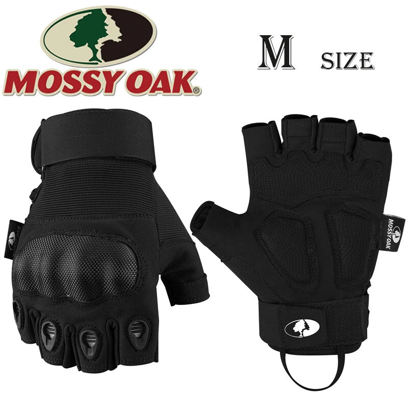 Mossy Oak Combat Tactical Gloves Fingerless Motobike Hunting Gloves Hard Knuckle