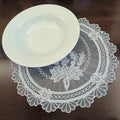 Lace Embroidered Placemats 28cm Round Polyester For Table Decoration