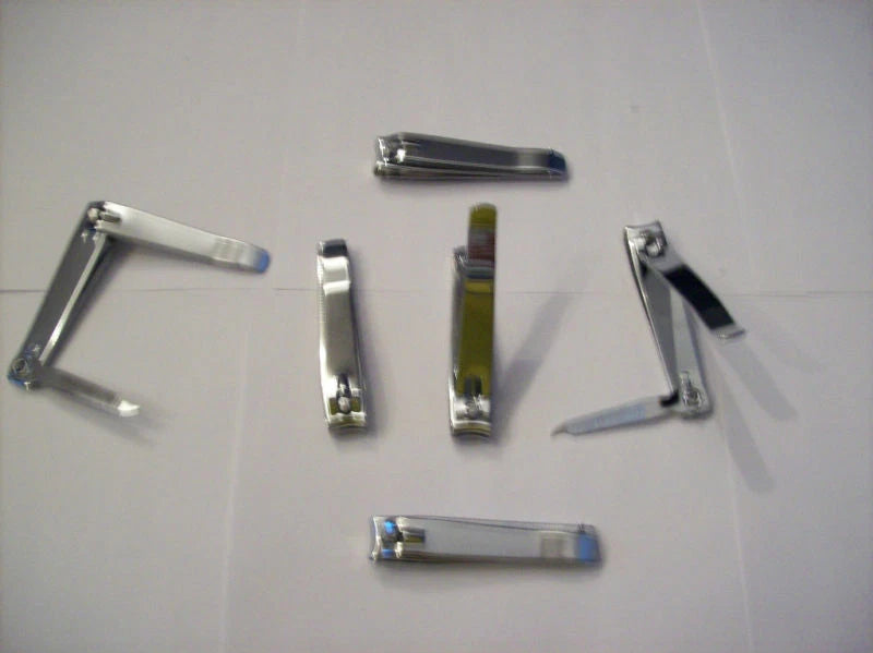 6 Heavy Duty Finger/toe Nail Clippers W/ File Straight