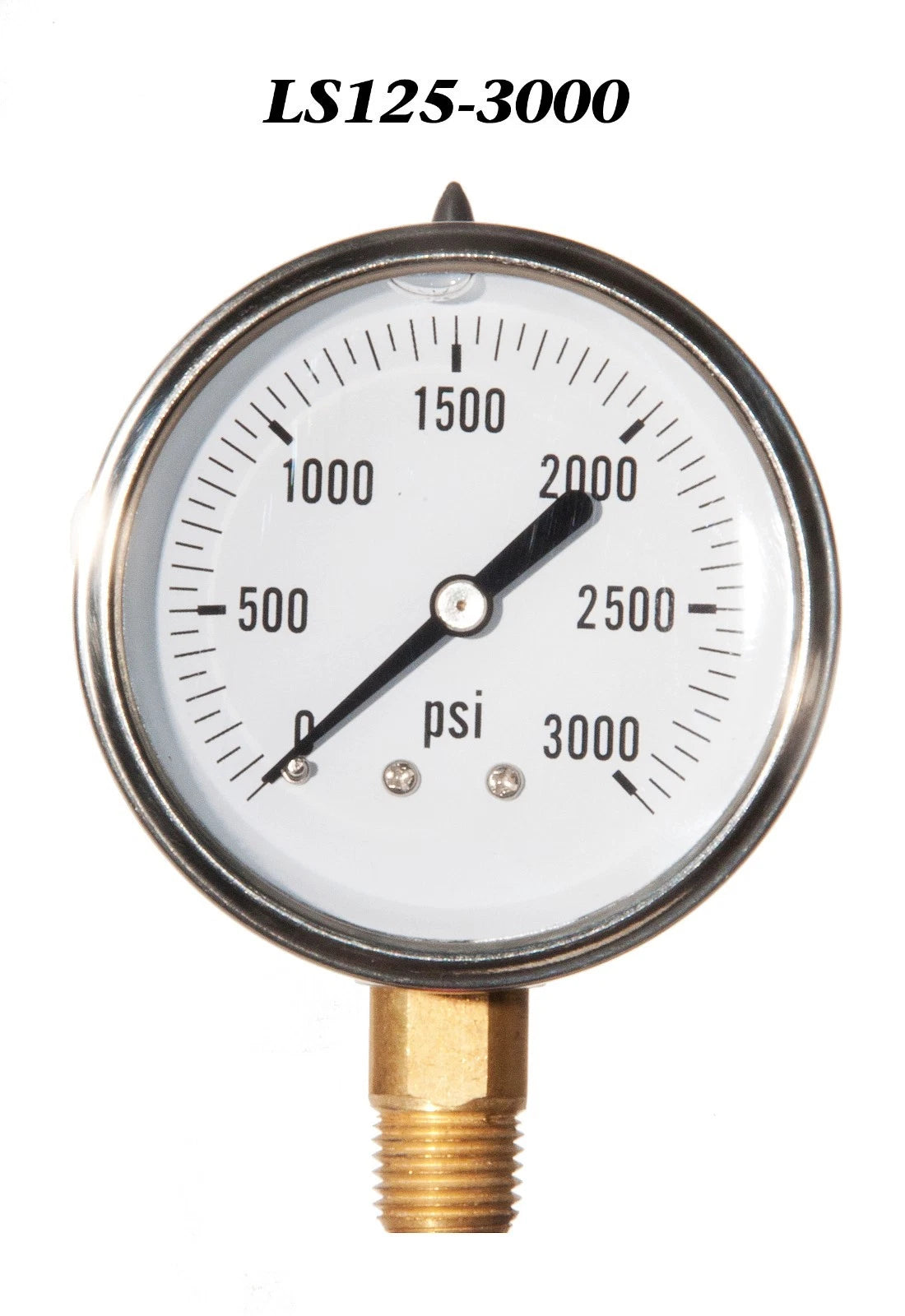 Pressure Gauge 0-3000PSI Liquid Filled ,2.5” Face, 1/4" Lm Npt