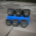 6pcs Tractor Machinery Metric Jumbo Deep Impact Socket Set 1" Dr. 6point Sockets