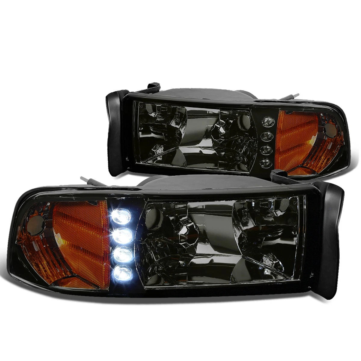Fit 1994-2002 Dodge Ram Pickup Smoked Housing Amber | Built Supply Co