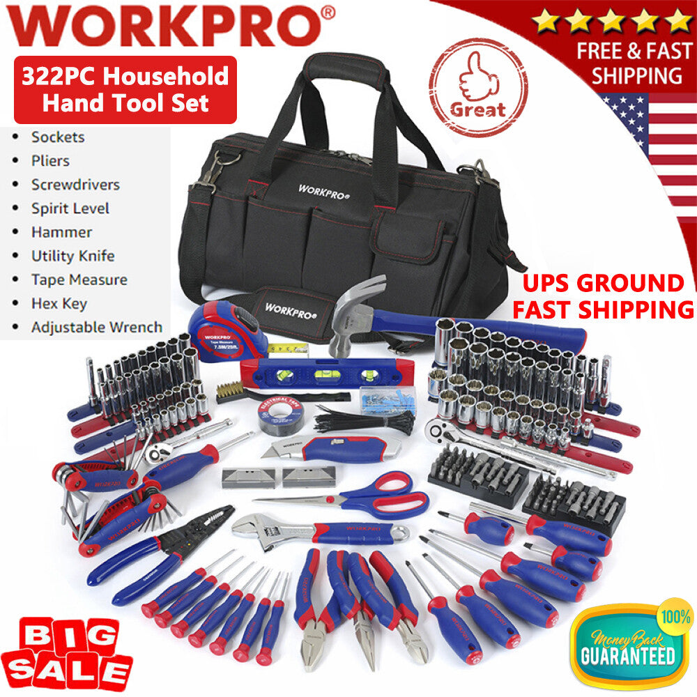322PC Mechanics Tool Set General Household Hand Tool Set Socket Plier