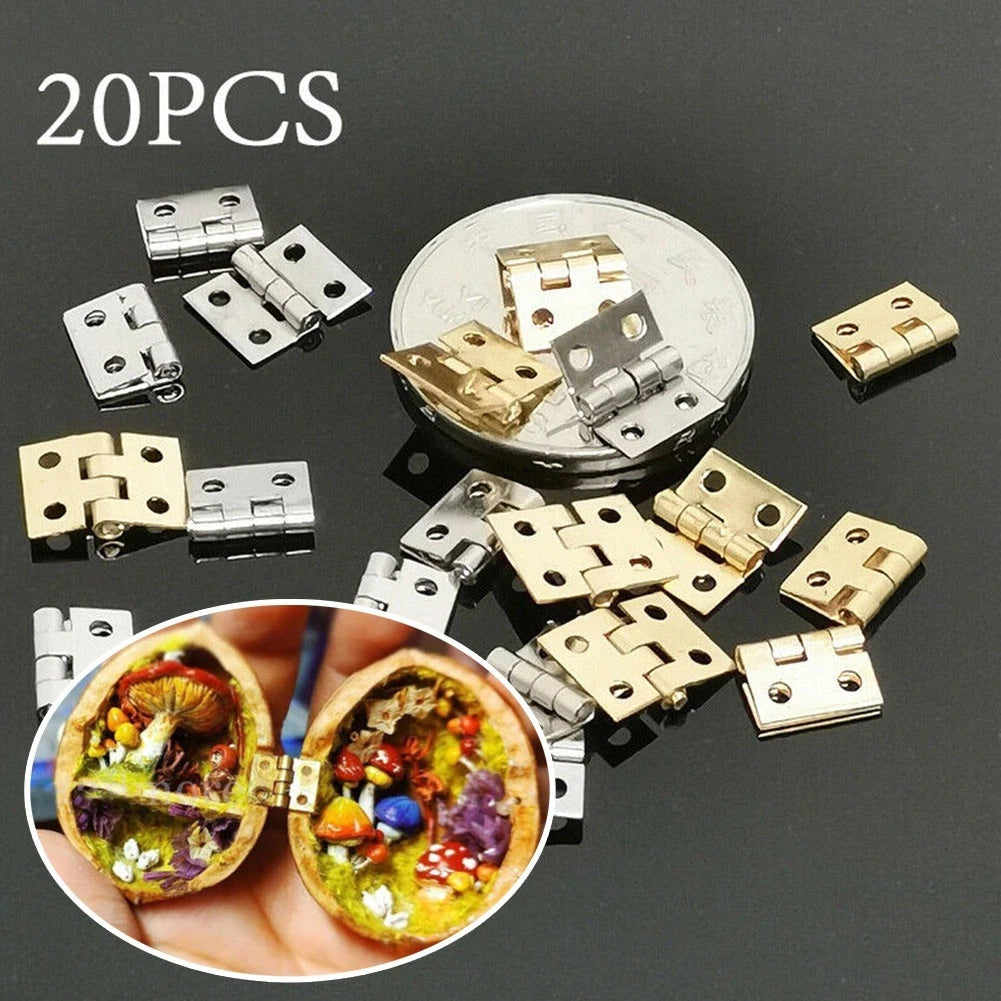 Small Brass Hinges Perfect For Model Making And Storage Boxes Set