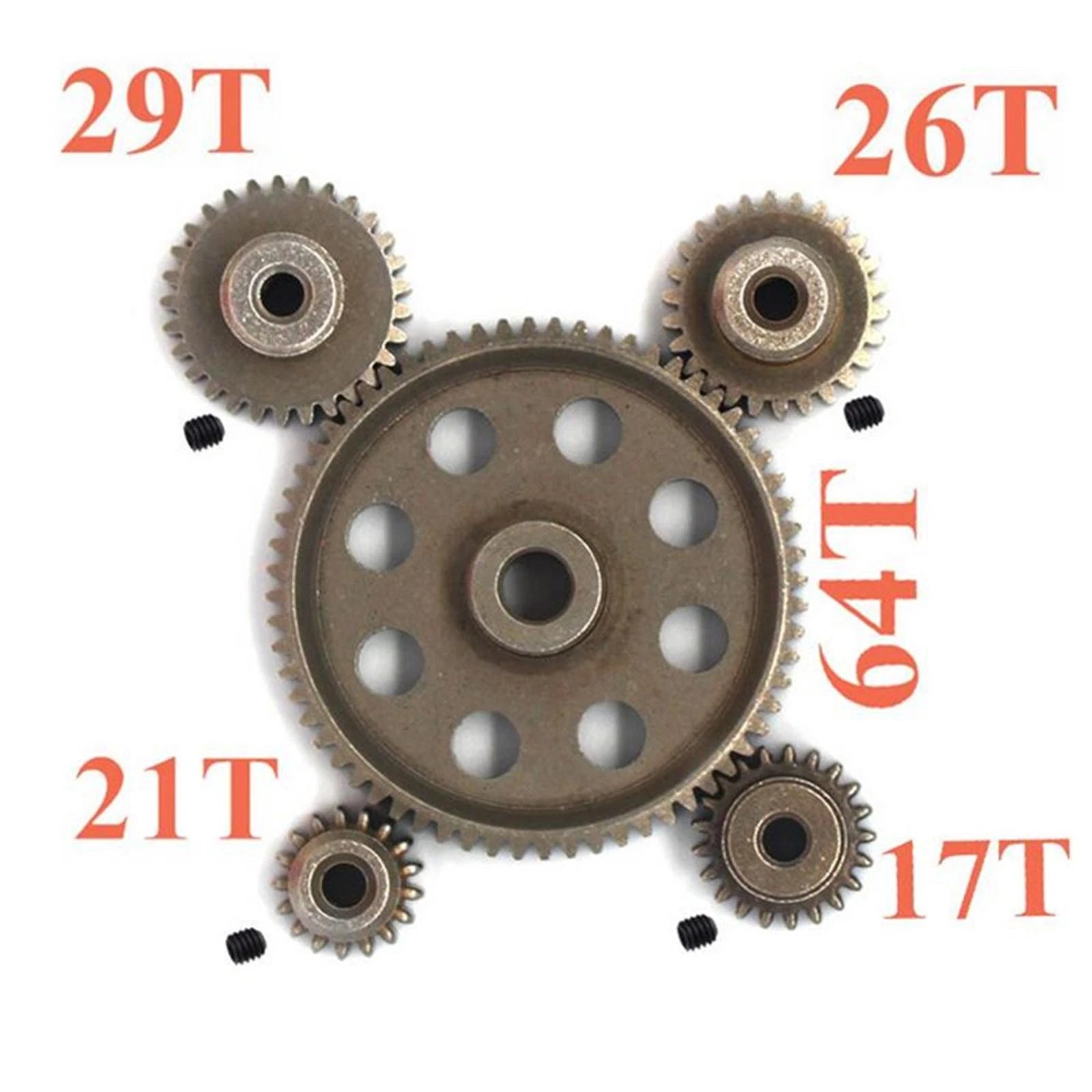 17-64t Metal Spur Differential Gear Motor Pinion Cogs For Hsp 1/10