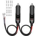 2 Pack Replacement 12V Fused Led Light Cigarette Lighter Male Plug