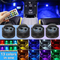 Multicolor LED Lamp Car Interior Ambient Light Remote Roof Foot Lamp
