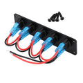 5-way Rocker Switch Panel Circuit Breaker Blue Led Car Marine Boat