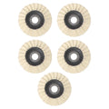 5 Pack Wool Felt Polishing Pads 115 Mm For For Metal Wood Glass