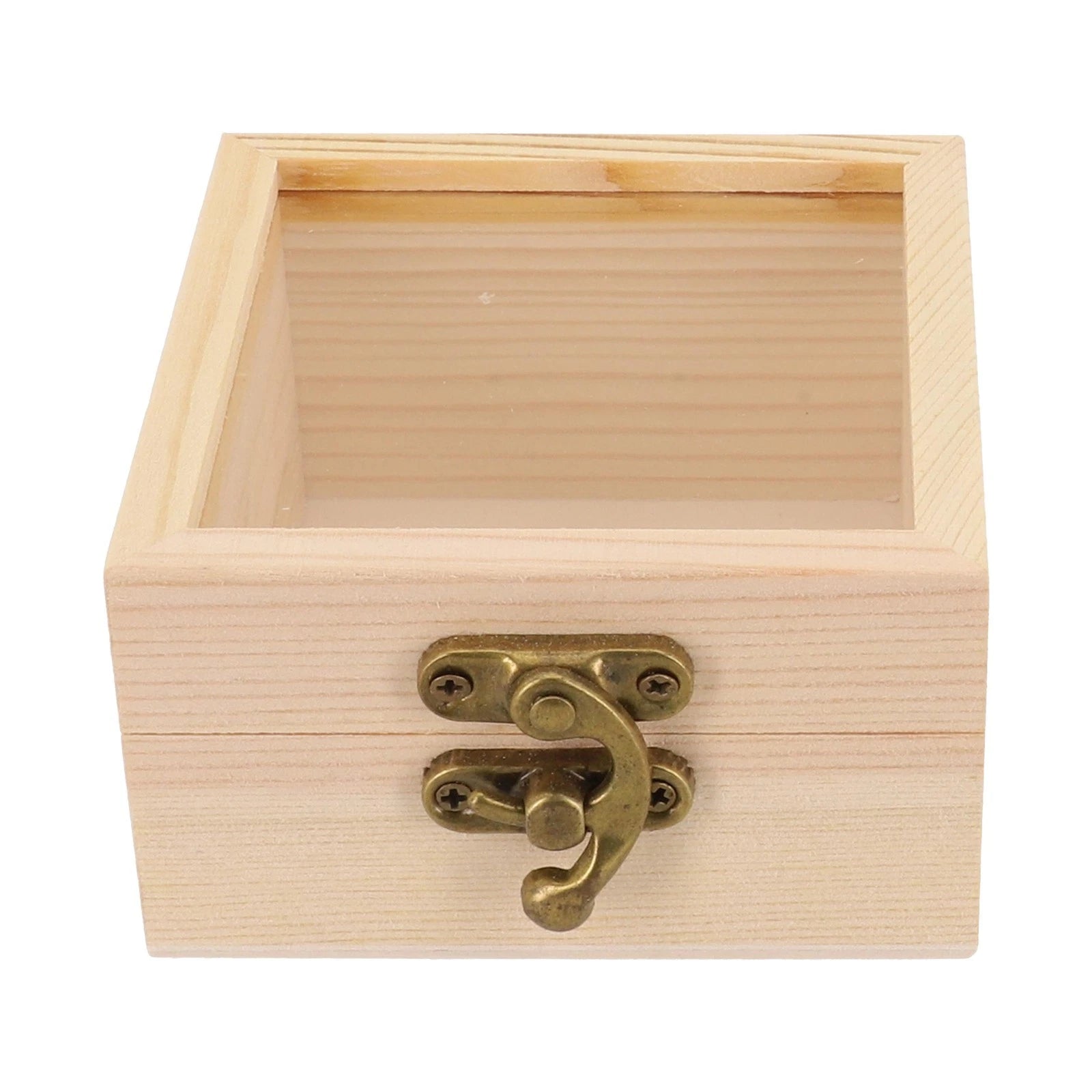 Wooden Square Hinged Storage Boxes Craft-gift Storage Container Dust