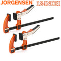 Jorgensen 2 Pack 12" Bar Clamp Set Quick Release Gear Clamp w/600lbs
