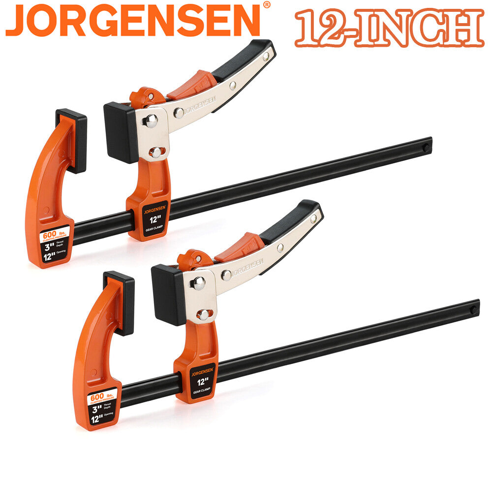 Jorgensen 2 Pack 12" Bar Clamp Set Quick Release Gear Clamp w/600lbs