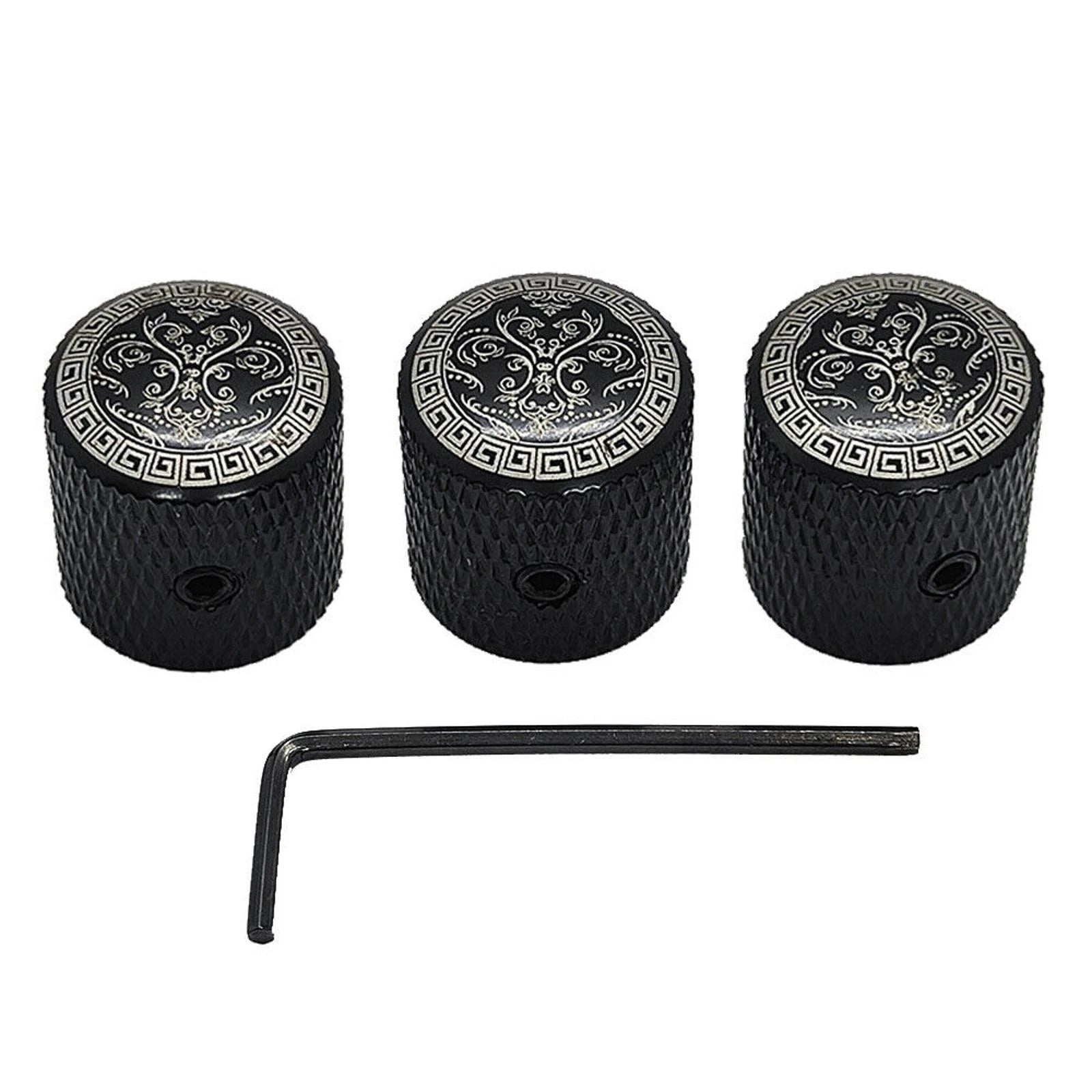 3pack Electric Guitar Volume Tone Control Dome Knobs Metal