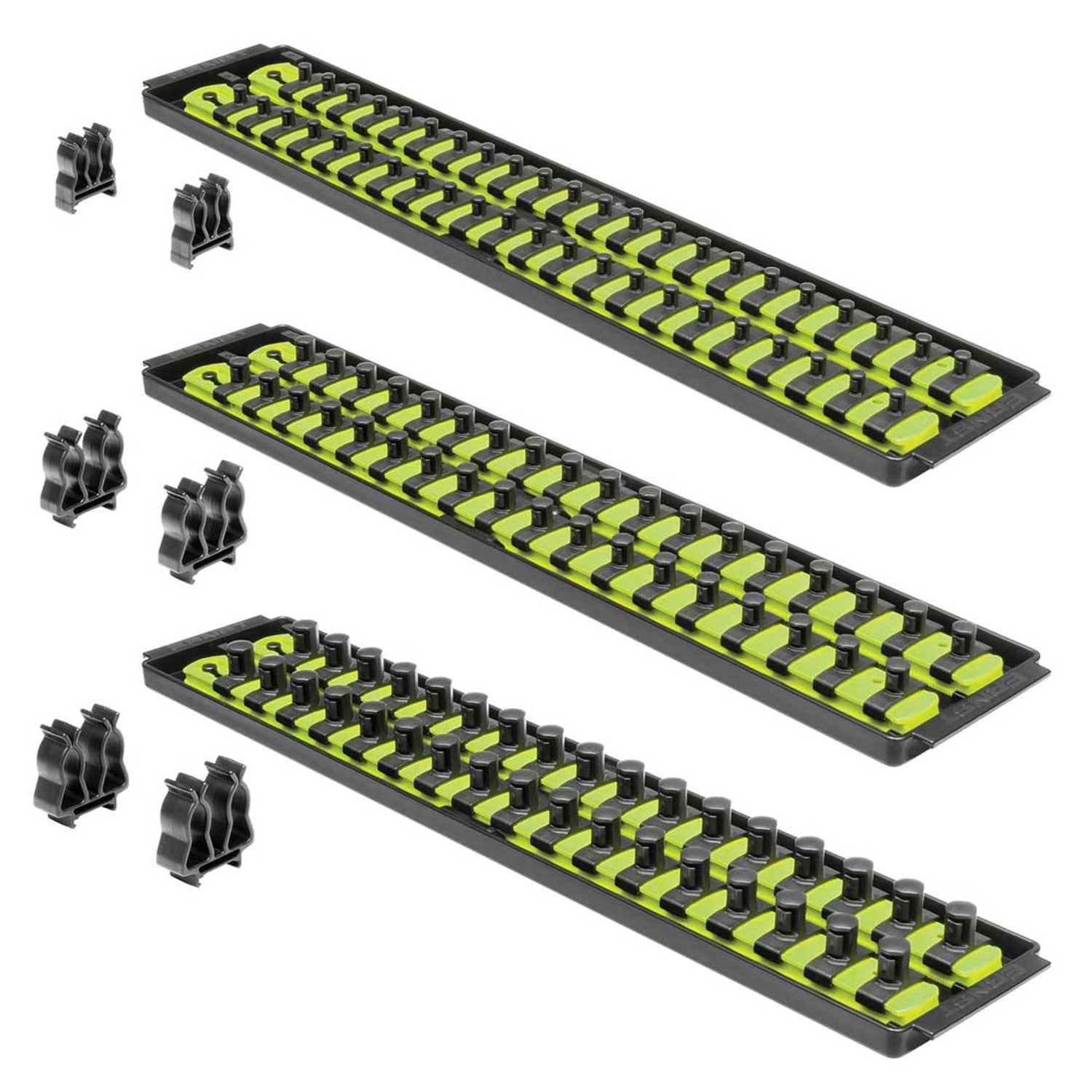 Ernst Socket Boss® Storage Organiser Rail Combo Pack 18" HIVIZ