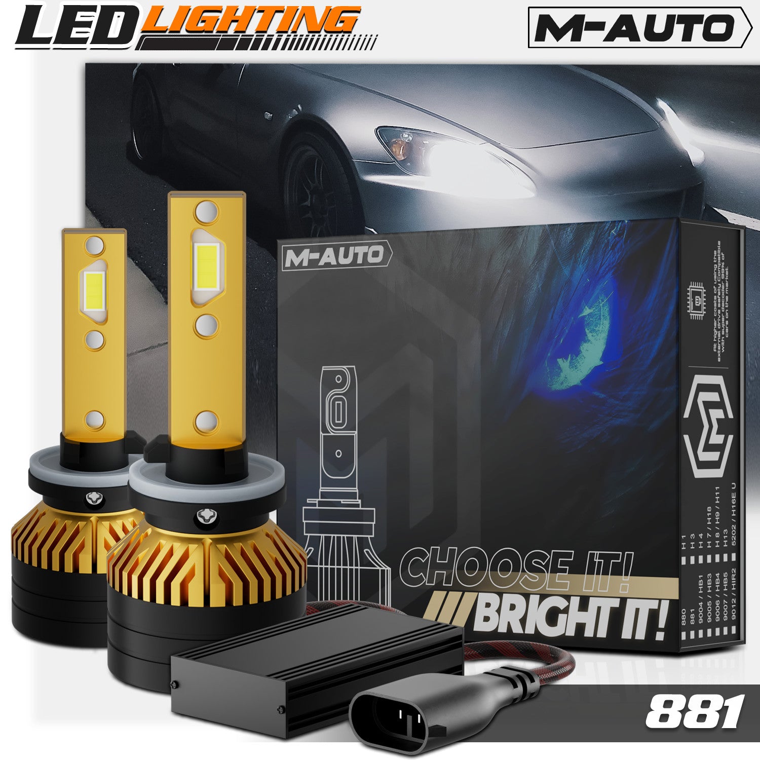 H27W/2 881 LED Bulb - 6500K High/Low Beam