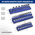 WORKPRO Magnetic Socket Organizer Set 1/4", 3/8" & 1/2" Driv