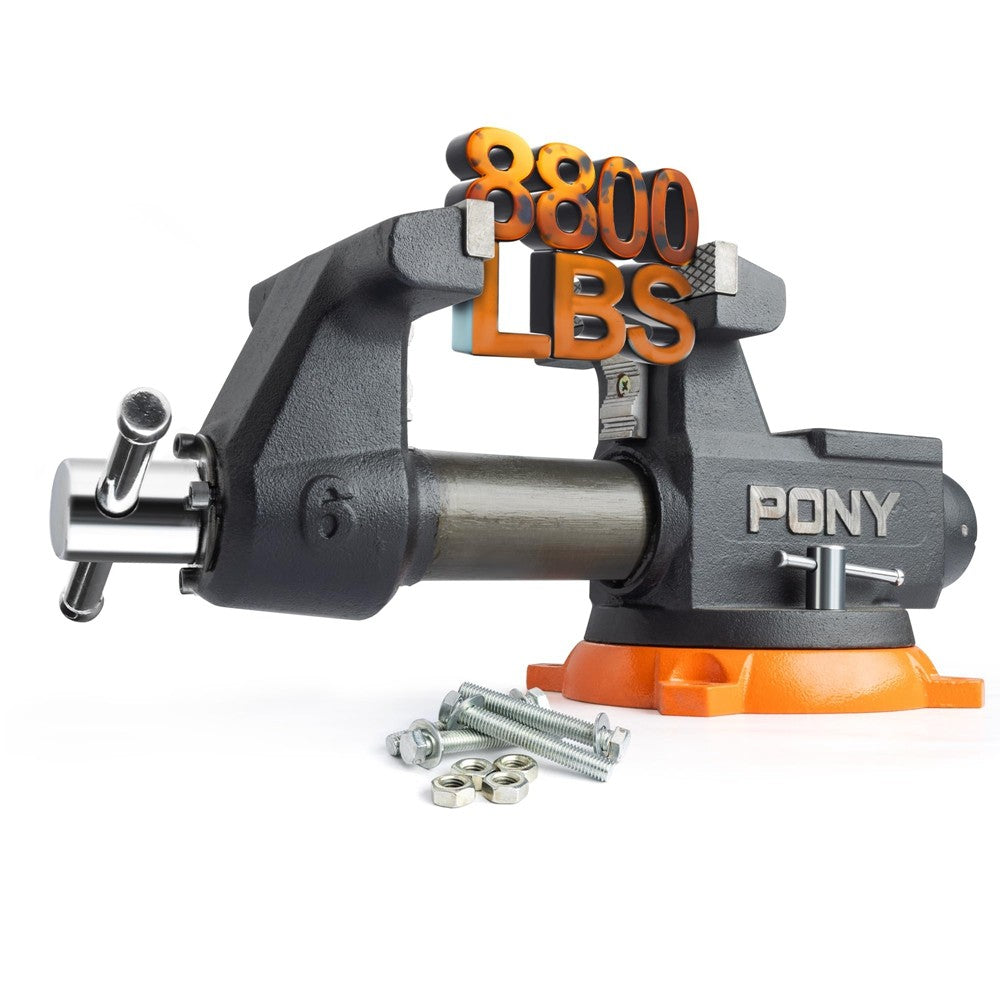 PONY 6" Heavy Duty Bench Vise 8800LBS Clamp Force