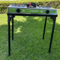 Stainless 30000BTU Double Propane LP Burner Stove Cooker W/Stand Hose Regulator