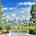 Dandelion Static Cling Decal White Silhouette For Windows Doors And