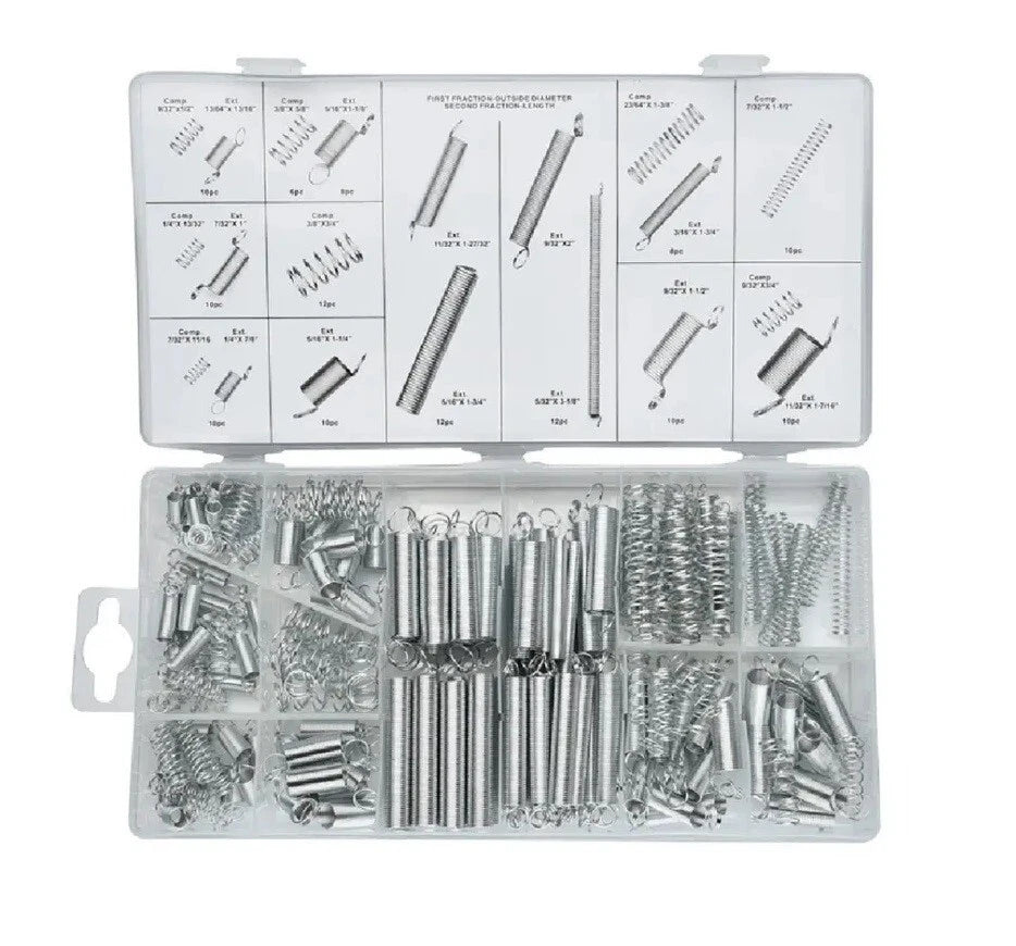 200pc Extension &amp; Compression Springs Assortment: Compression+Ex<wbr/>tension Springs
