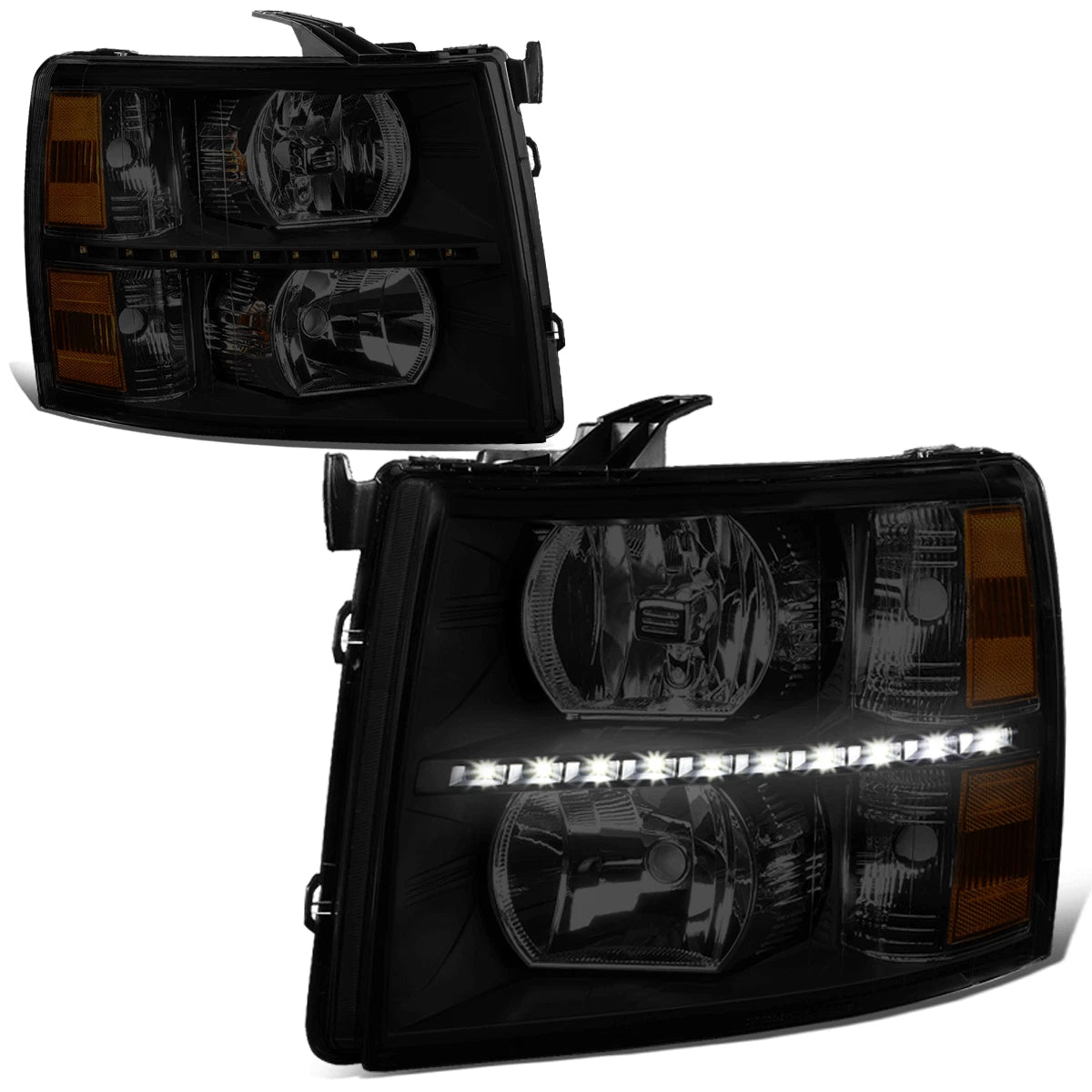 [Led Drl Strip]fit 07-14 Chevy Silverado Tinted | Built Supply Co