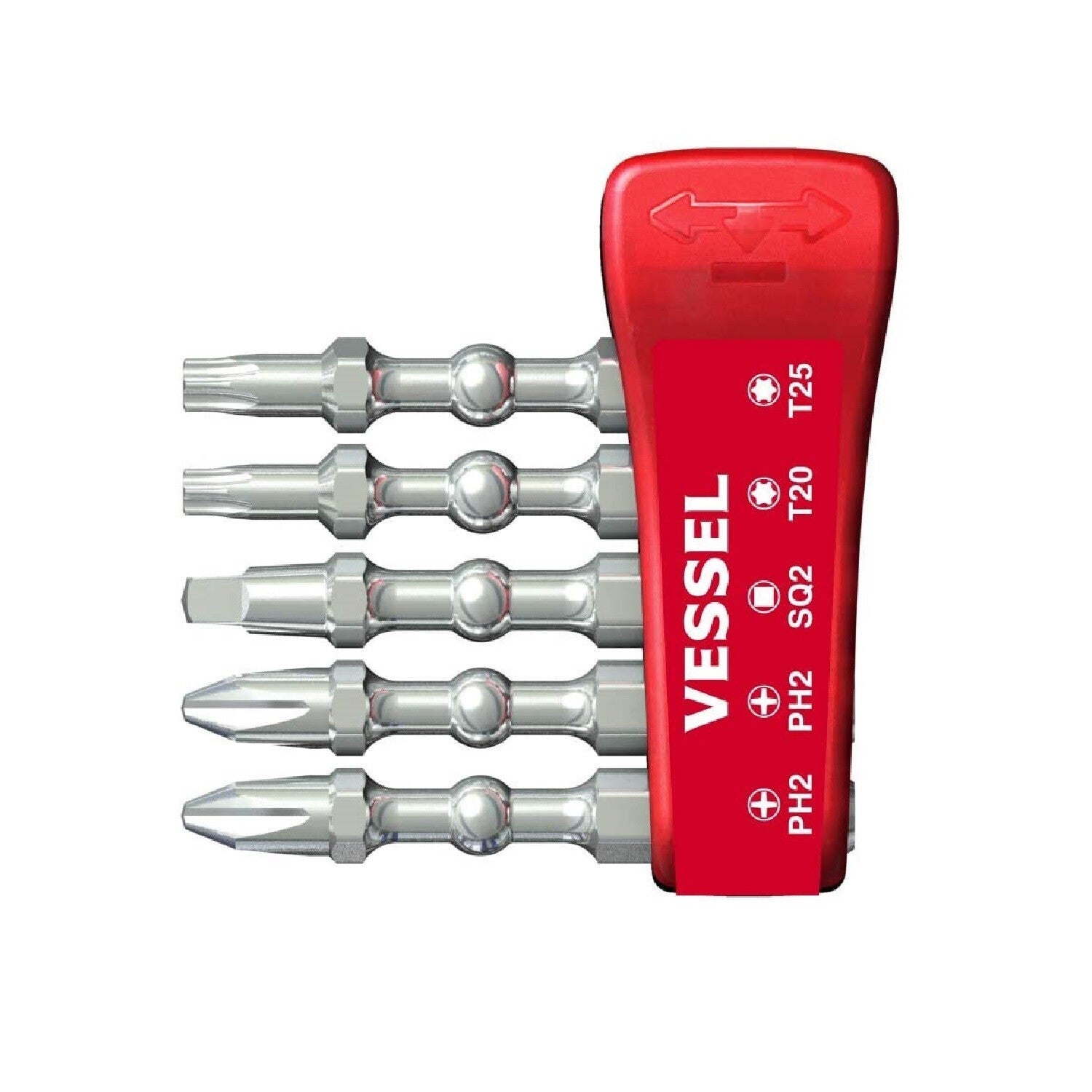 Vessel Impact Torsion Bit Set Magnetic Charge Holder, 5pc