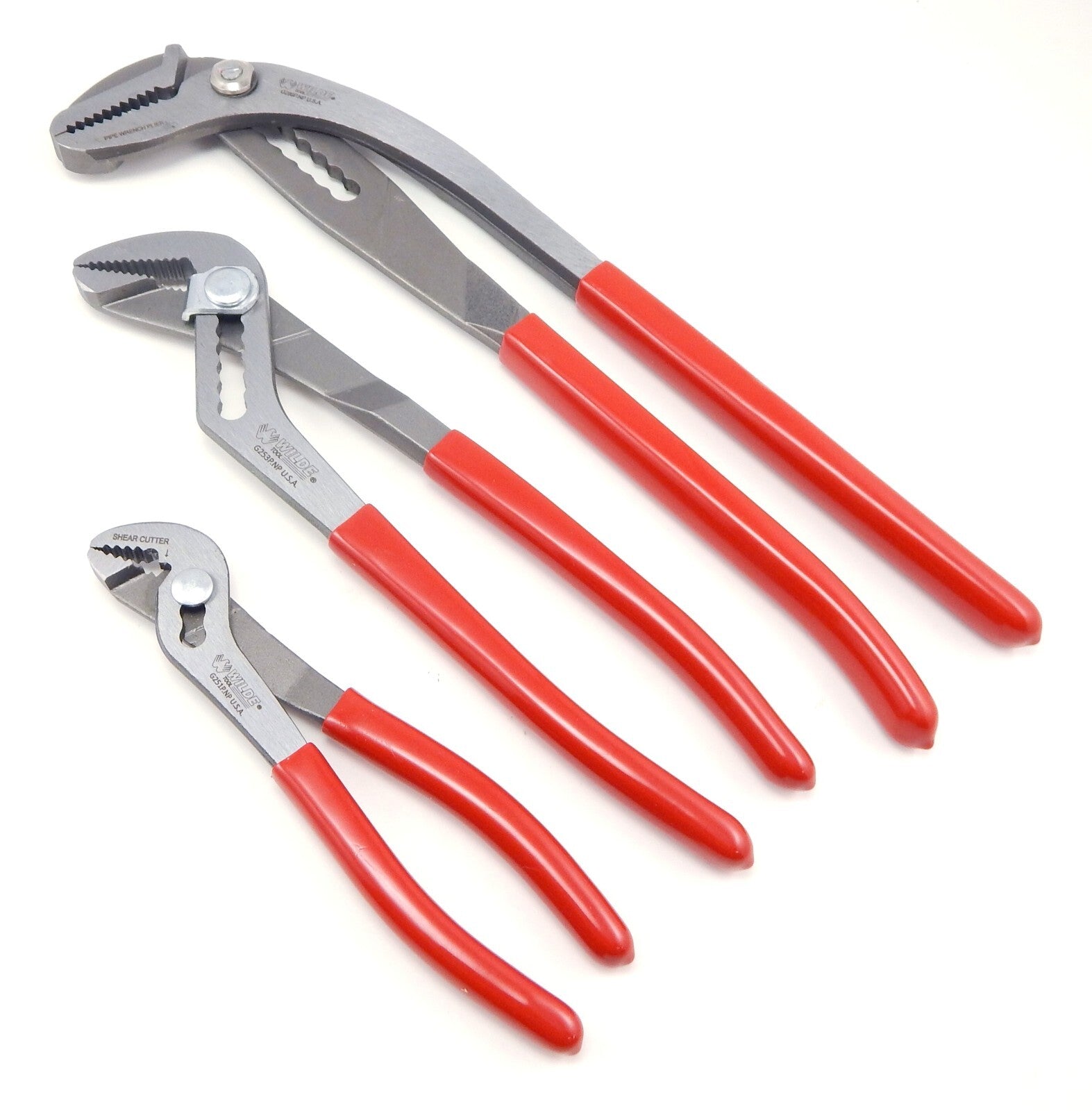 Wilde 3pc Plumber Plier Set Pipe Wrench & More
