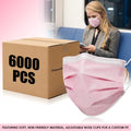 Case Of 60 Boxes () - Pink Disposable Face Masks 3-ply Earloop Cover