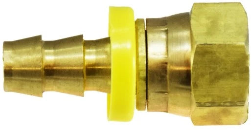 3/4" Brass Push On Lock Hose Barb X 3/4" Female Jic 07206-0606