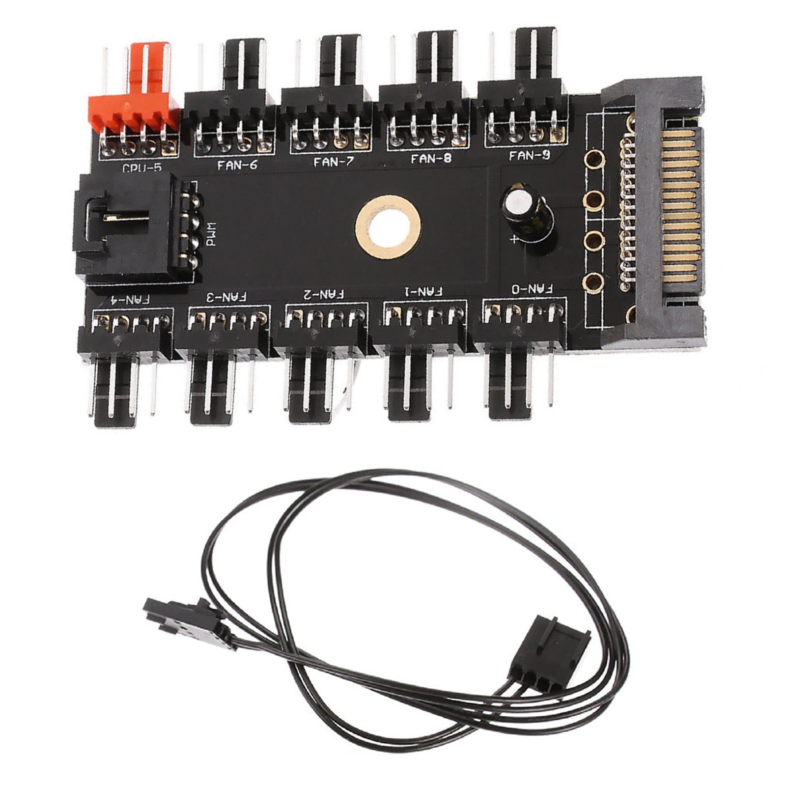 1 To 10 4-pin Pc Cpu Pwm Cooling Fan Speed Controller Sata Power