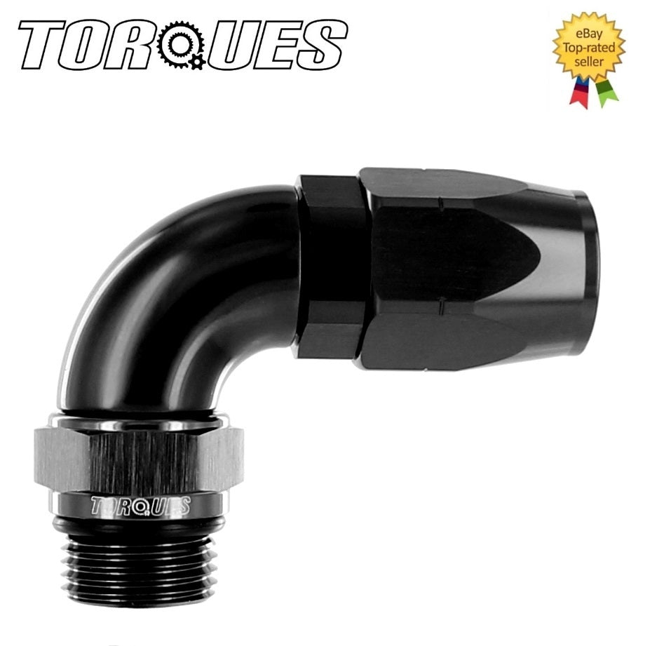 AN-8 90 Degree ULTRAFLOW Swivel Seal Hose Fitting Black by Unbranded