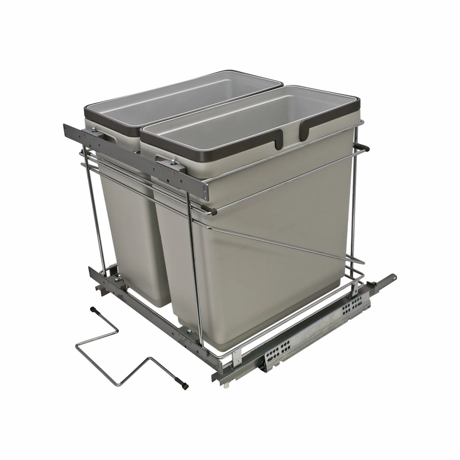 Salice 21" Soft Close Heavy Duty Recycle Waste Trash Pull Out Gray