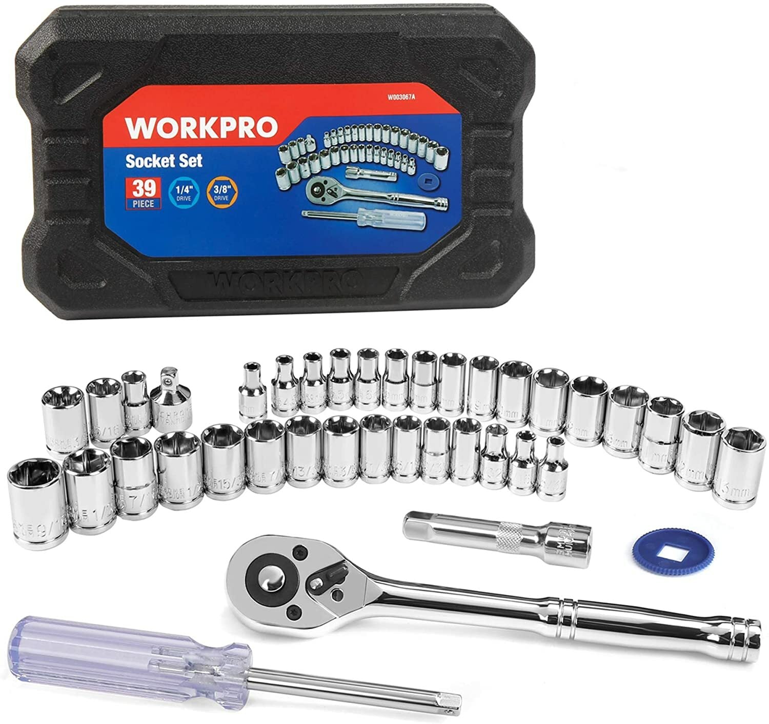 WORKPRO 5pc Impact Socket Set 1/2-Drive Lug Nut Socket Set Metric/SAE by WORKPRO