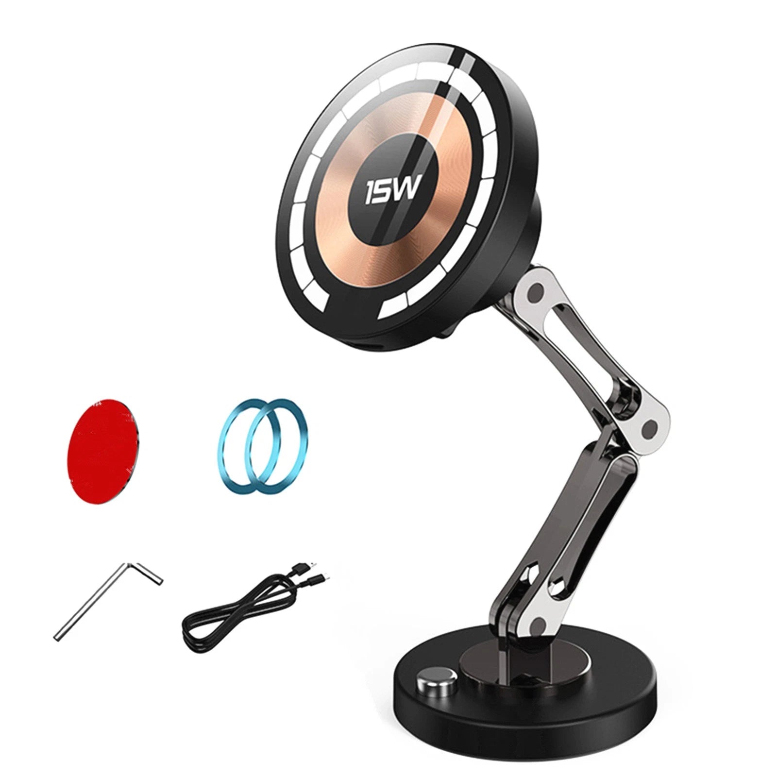 15W Fast Charging Magnetic Car Phone Holder Mount For Iphone Samsung