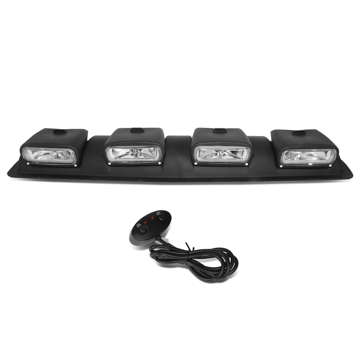 4X4 Black Frame Clear Lens Off-Road Roof Mounted Cab Fog Lights Lamp