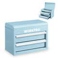WORKPRO Metal Mini Tool Box Two Drawers Top Tool Chests with Ball Bearing Slides