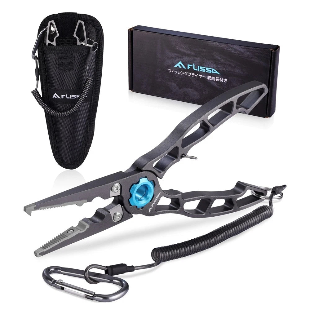 Flissa 7.5 In Lightweight Fishing Pliers Line Cutter Safety Lock