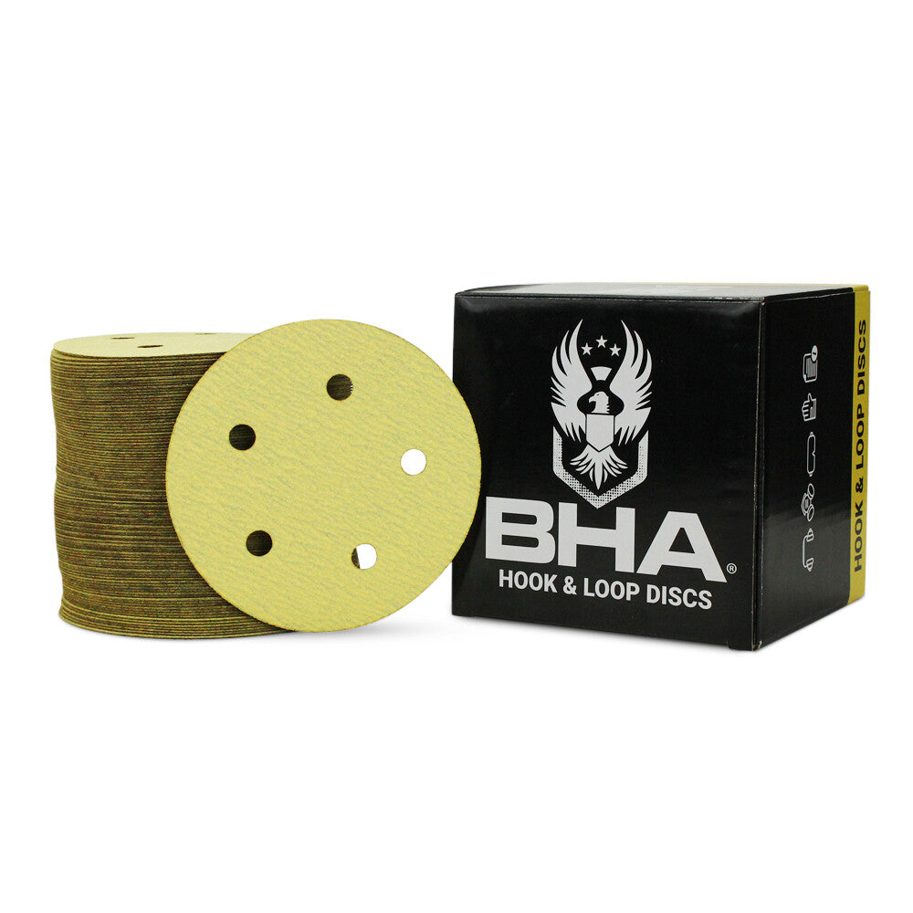 100 Pack - 5" Inch 5 Holes 100 Grit Hook & Loop Sanding Discs Orbital