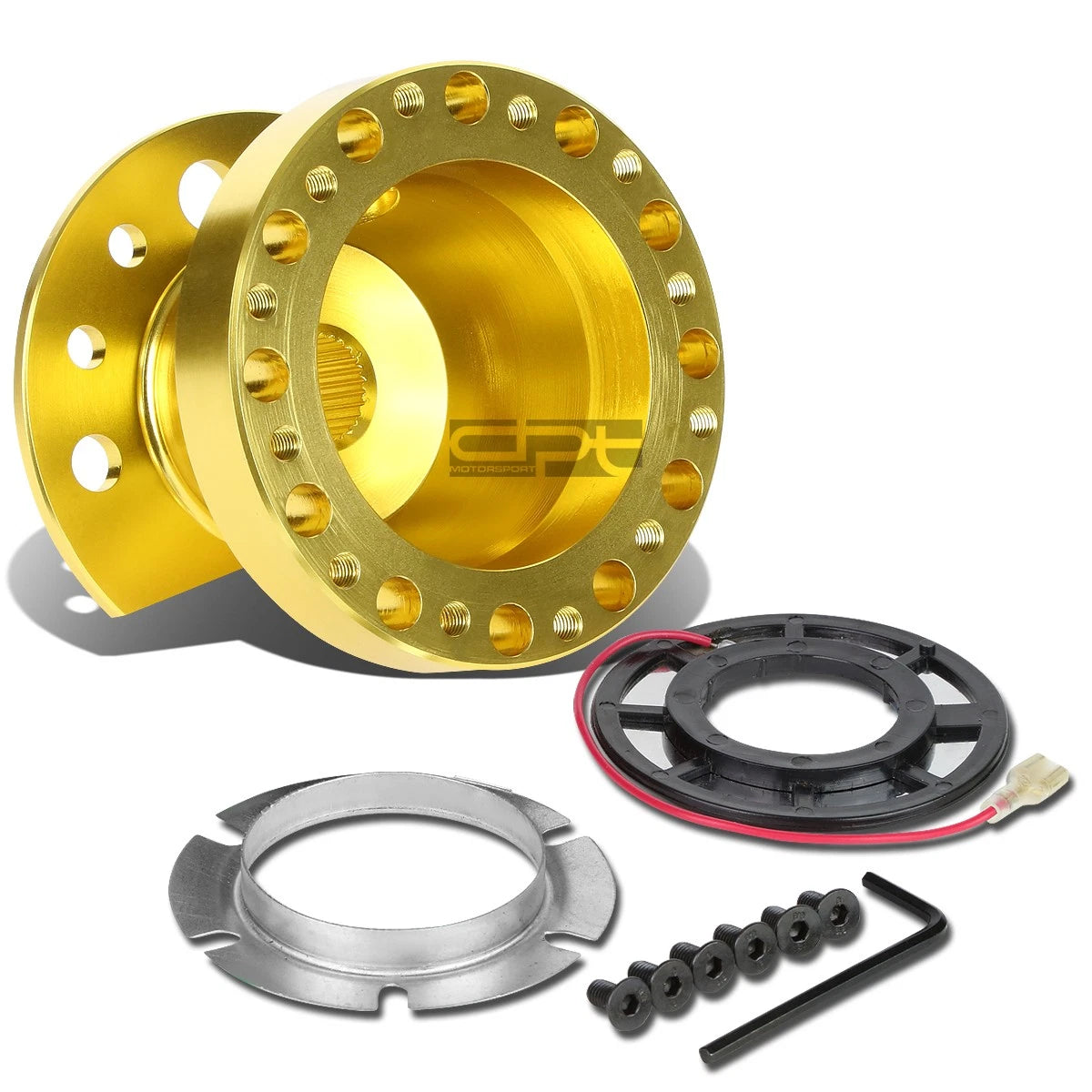 Fit 88-91 Civic 90-93 Integra Gold Aluminum Steering Wheel 6-hole Hub