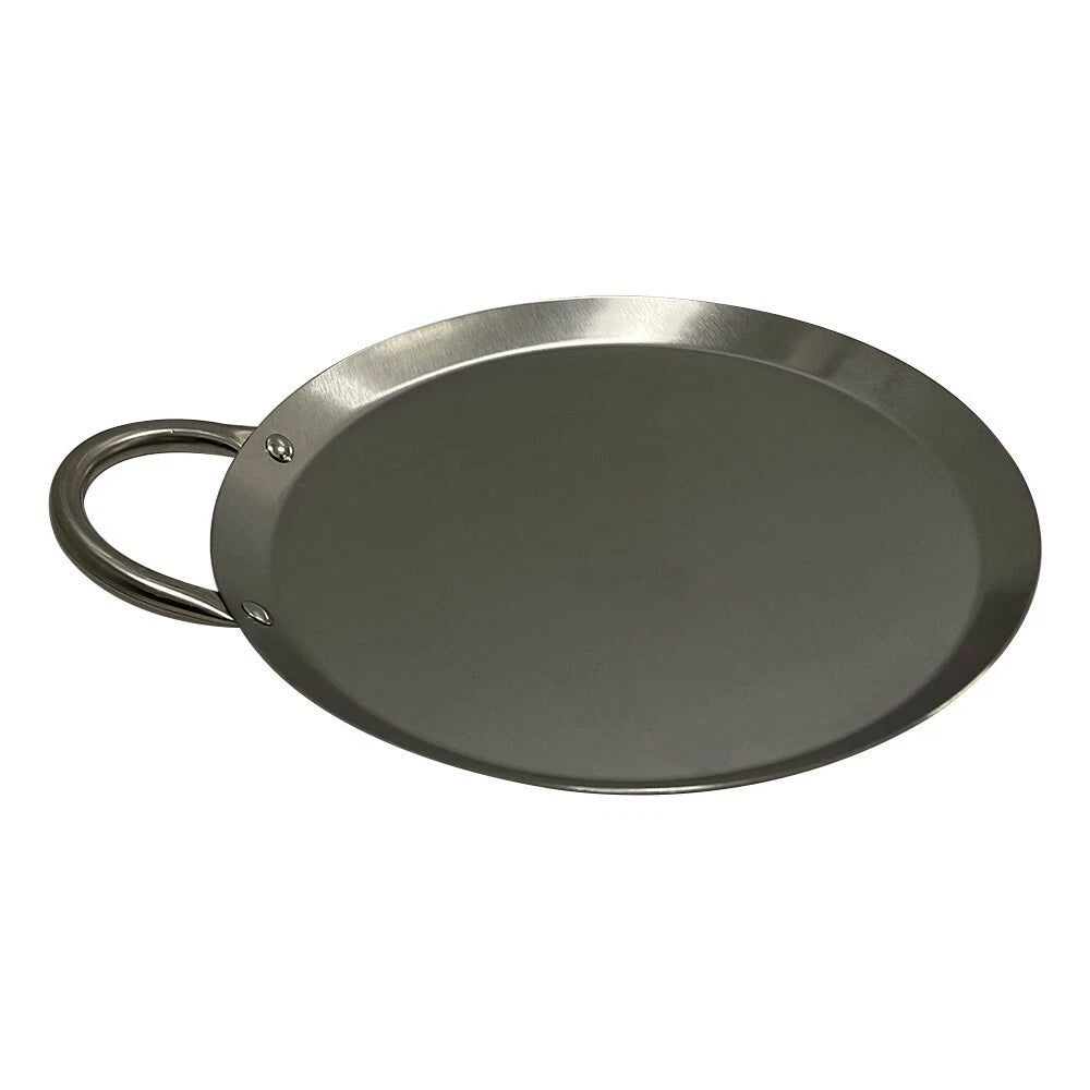 8" Round Stainless Steel Serving Platter Ottoman Tray For