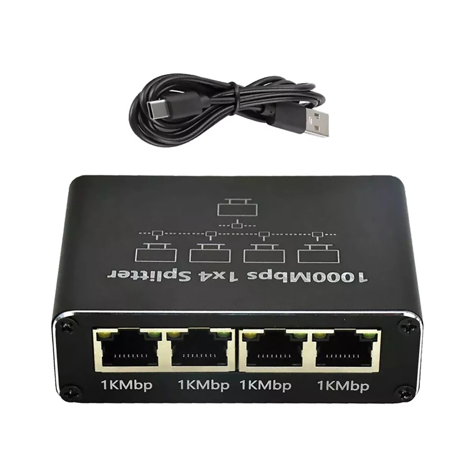 New Rj45 Gigabit Ethernet Splitter 1000mbps Lan Network Internet 1 In