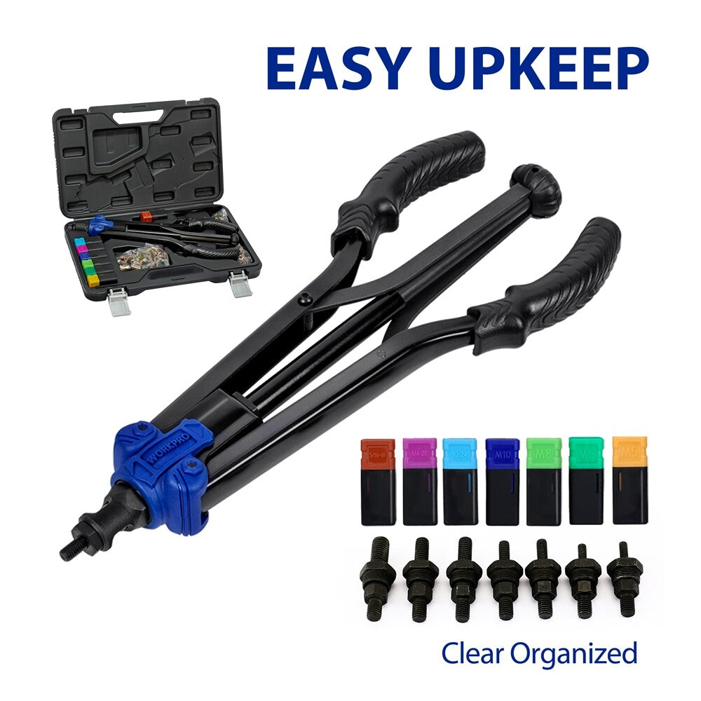 Workpro 79x 15" High Leverage Hand Rivet Nut Setter Kit by Workpro