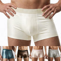 Seamless Men Boxer Shorts Ice Silk Satin Feel Glossy Smooth Trunks