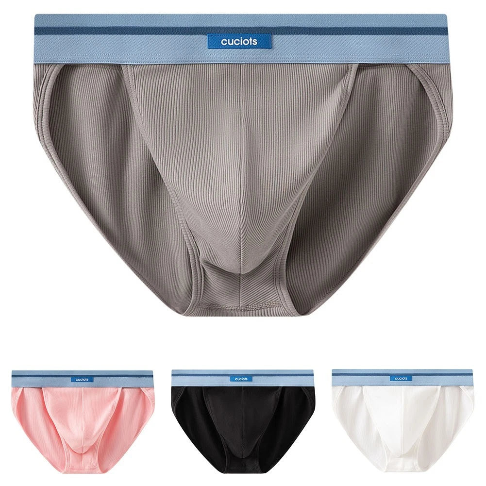 Mens Cotton Briefs Breathable Underwear Elastic U Pouch Close Fit
