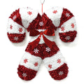 19" Christmas Holiday Hanging Tinsel Candy Cane Red & White