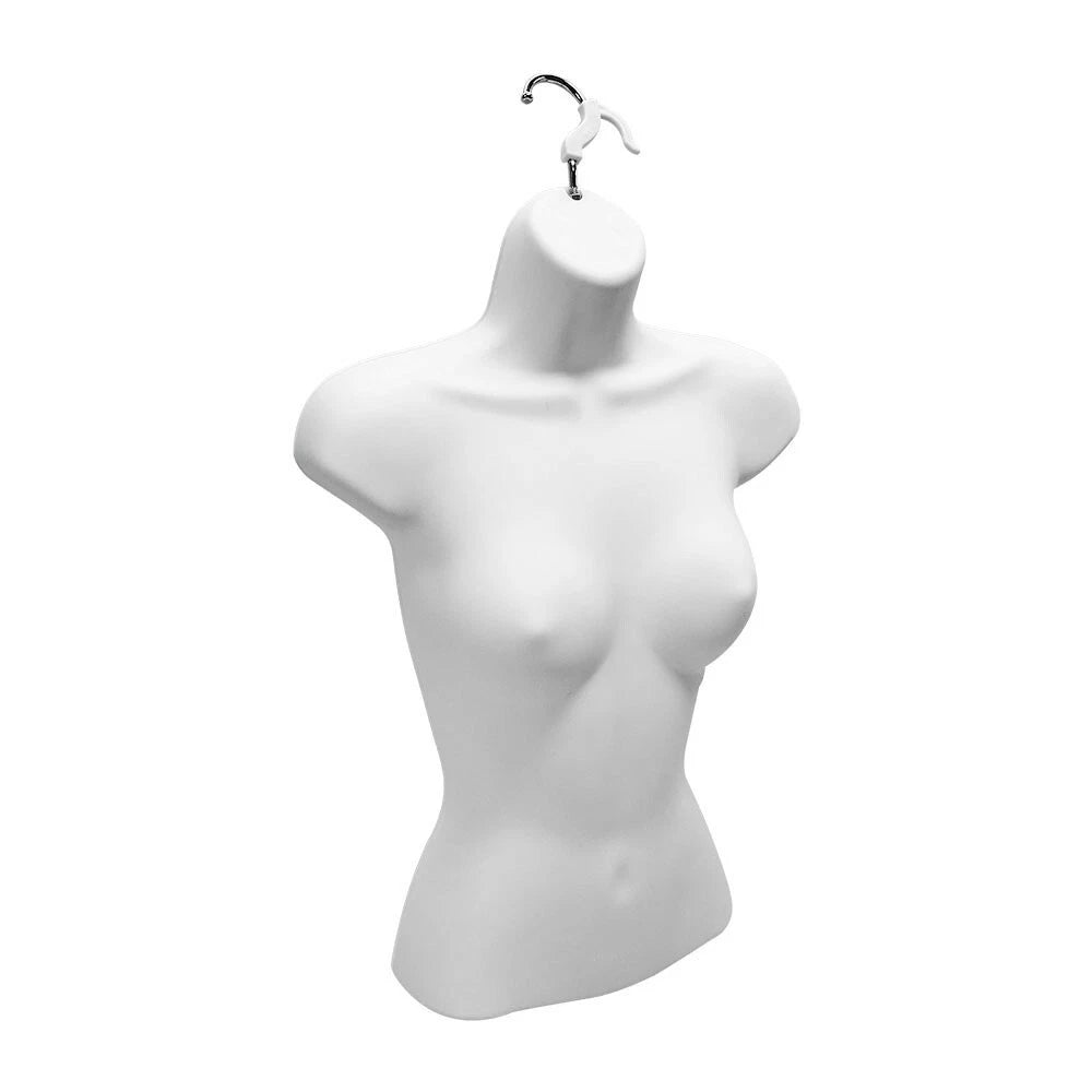 White Female Molded Shapely Form With Hook Torso Mannequin
